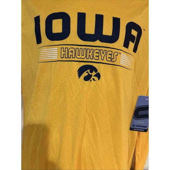 Iowa Hawkeyes Youth Long Sleeve Yellow T-Shirt By Colosseum - Picture 2 of 7